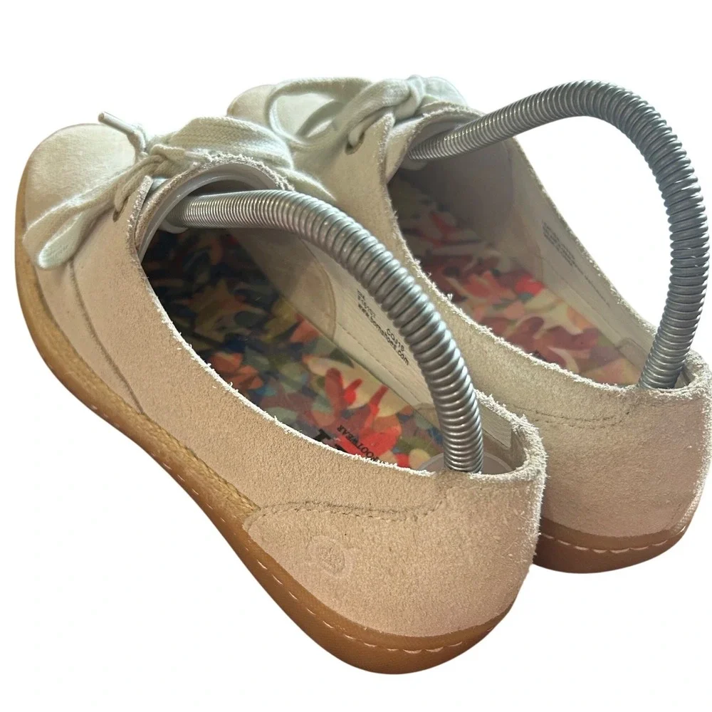 Born Oxford Shoes Womens Beige Suede Lace Up Espadrille Jute Trim 8M